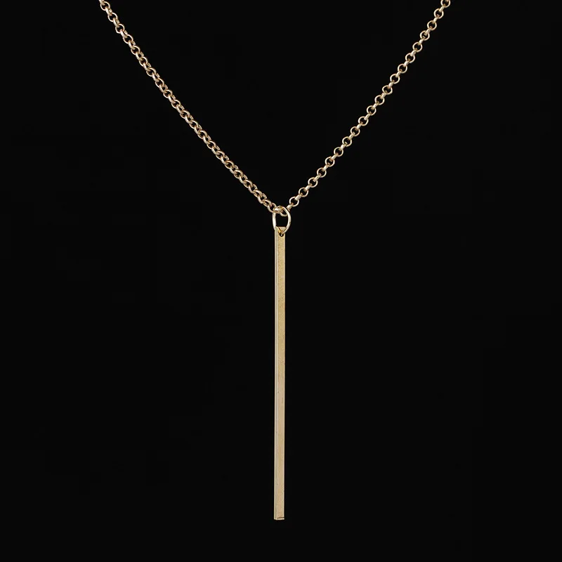 Simple Classic fashion Stick Pendant Necklace