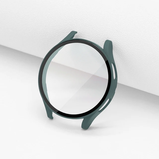 Case+Glass Cover for Samsung Galaxy Watch 4 40mm 44mm PC Matte Case Protective Bumper Shell Watch Accessories 2021 New Green