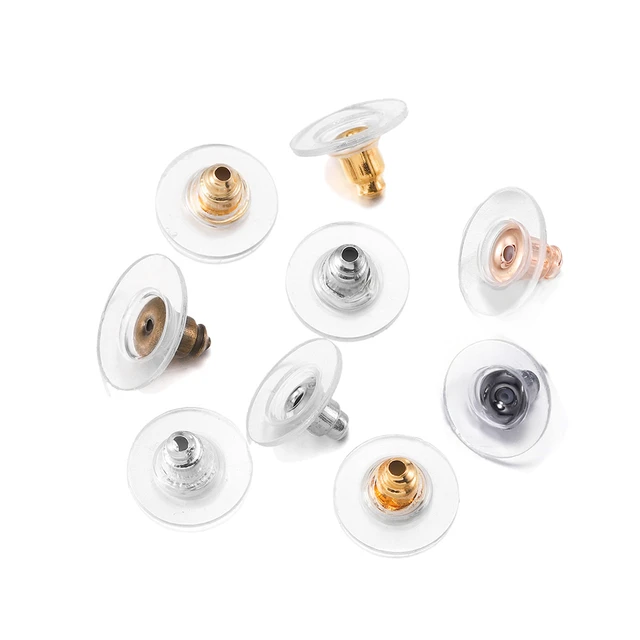 Silicone Earrings Back Stoppers  Plastic Earring Back Plug Cap -  100-300pcs Earring - Aliexpress