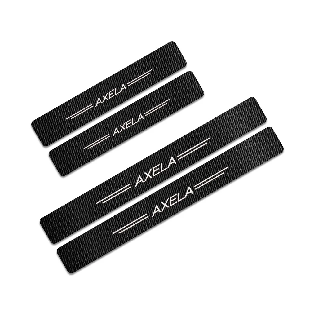 For Axela 4 шт., автомобильные наклейки для Mazda Demio CX-5 CX5 CX-3 CX3 Axela Atenza MS MPS, автомобильные дверные пороги, защита порога, аксессуары - Название цвета: For Axela
