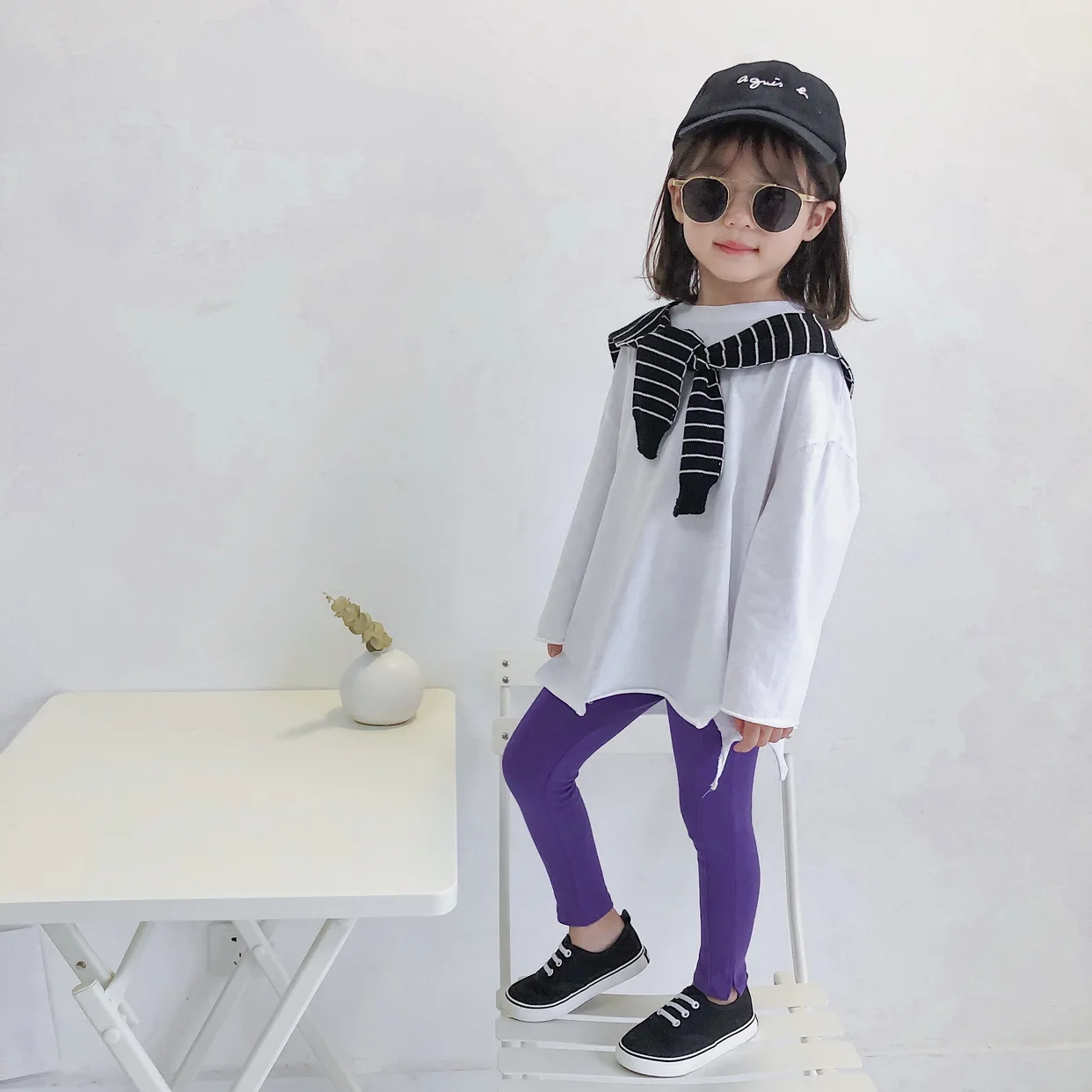 2019ins Autumn And Winter Versitile Fashion kai jiao Fork Design Girls Candy-Colored Run Leggings