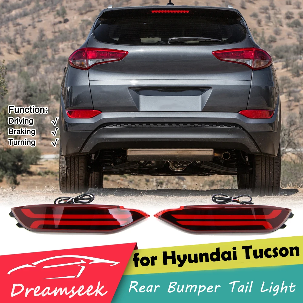 Red Lens LED Reflector Rear Bumper Tail Light for Hyundai Tucson IX35