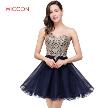 

Elegant 2020 Champagne Tulle Short Party Dresses Sweetheart Neck Sleeveless Gown Vestidos De Gala