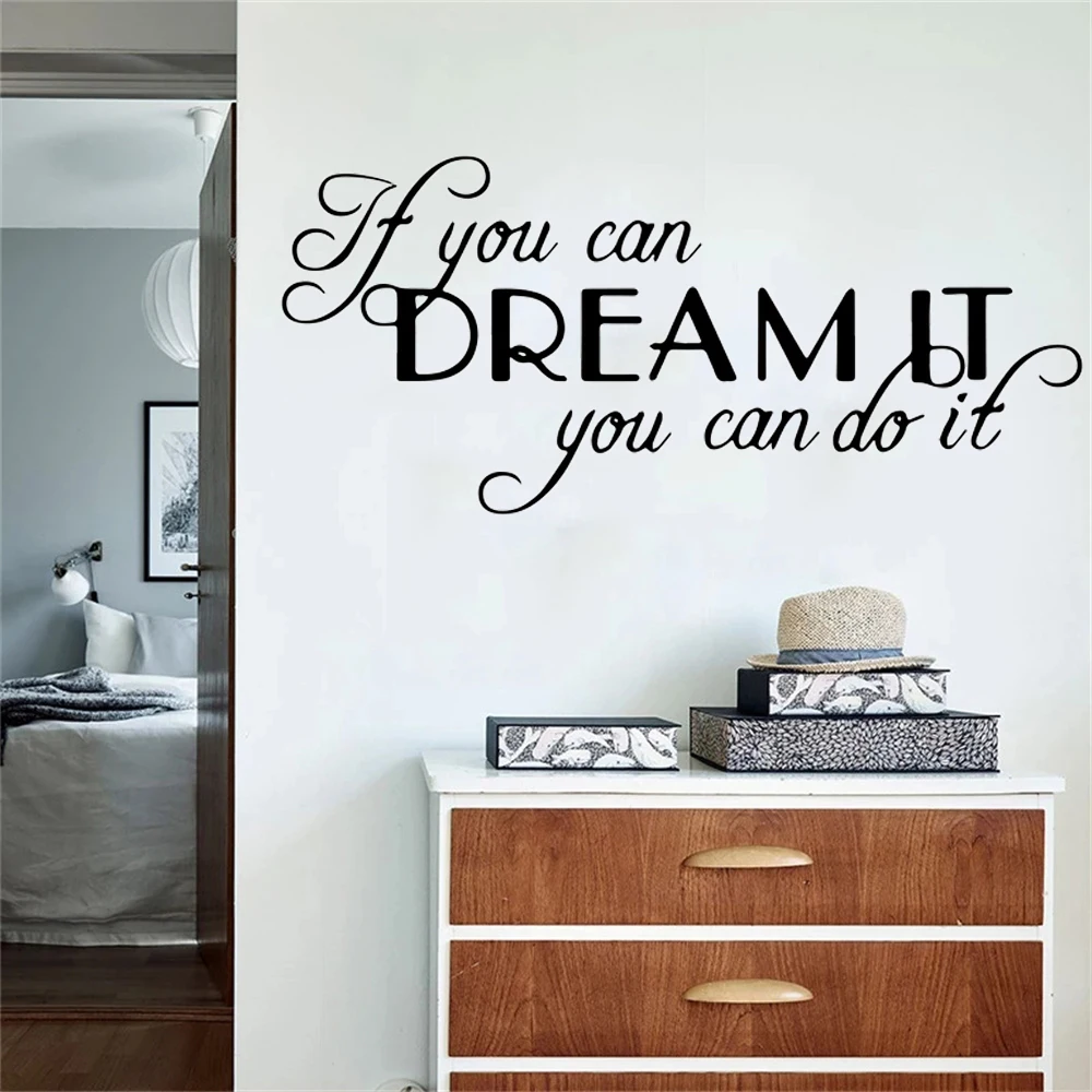 Inspiring Art Sentence Quote Wall Stickers Vinyl Decor For Living Room