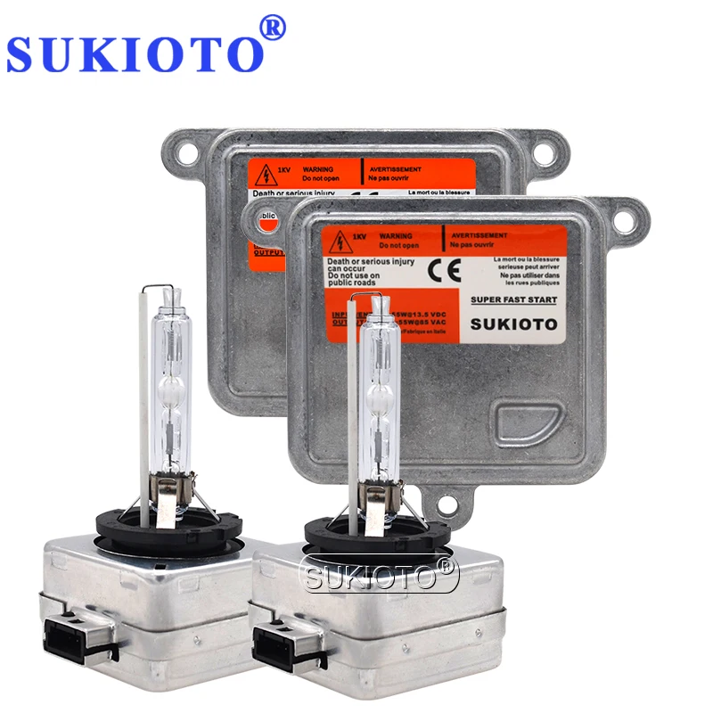 SUKIOTO 10Sets OEM Quality 55W D1S 6000K Xenon HID Headlight Kit D3S 4300K 5000K 8000K Car Light Bulb 12V D1 D3 Ballast Igniter (2)