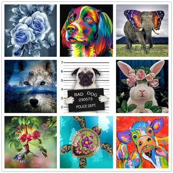 

Diamond Painting DIY Round Dog 5D Rhinestone Cockatiel Parrot & Peacock Kits Art Leisure Kits Art Unicorn Rabbit Home Decor