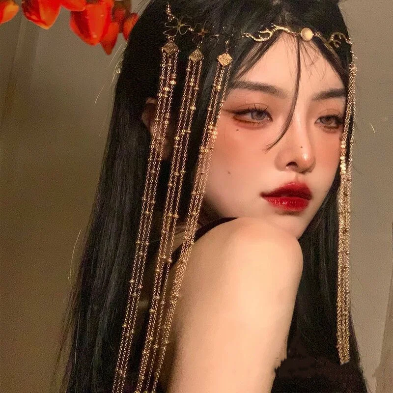 1PC Vintage Hair Jewelry Chinese Style Hairband Tassel Forhead Decoration Headpiece Chinese Hairpin Hair Accessories for Women hair accessory jewelry accessories hair headdress