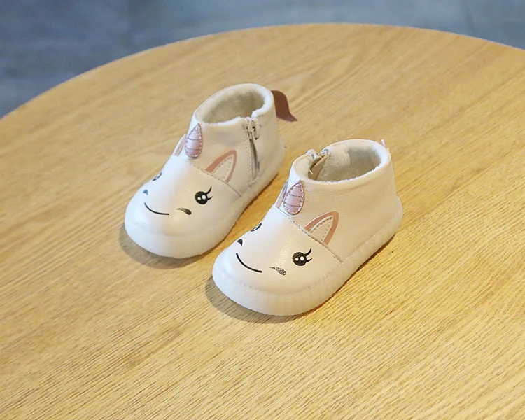 Детские зимние сапоги для детей 1-4 лет, обувь для девочек, обувь для первых шагов, г. Зимняя теплая детская обувь с милым рисунком для девочек, сапоги для маленьких девочек
