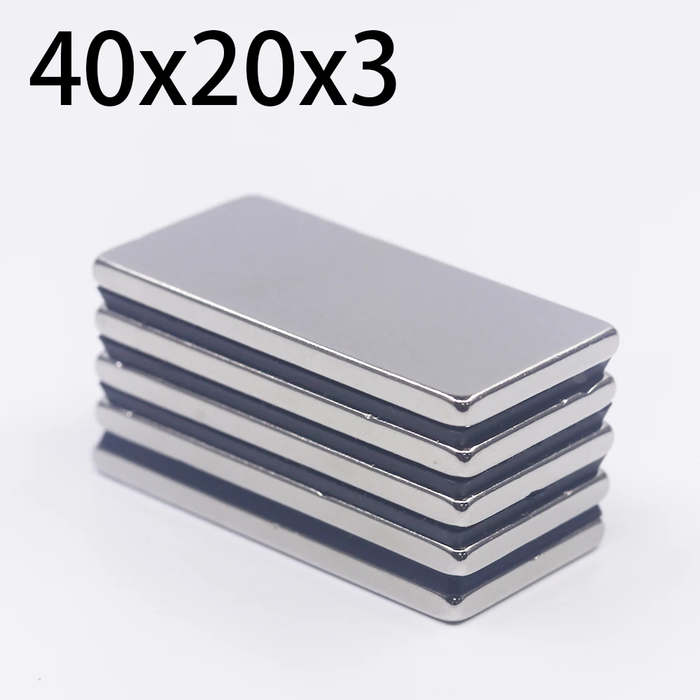 

1/2/5/10/20Pcs 40x20x3 Neodymium Magnet 40mm x 20mm x 3mm N35 NdFeB Block Super Powerful Strong Permanent Magnetic imanes