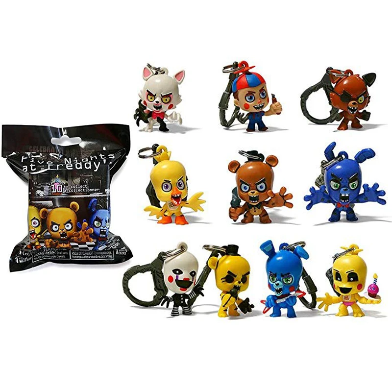 10pcs random nobox Five Nights at Freddy рисунок четыре пакета пять ночей у Фредди костюм маска Слепой Мешок брелок на рюкзак для подарка - Цвет: 10pcs random nobox