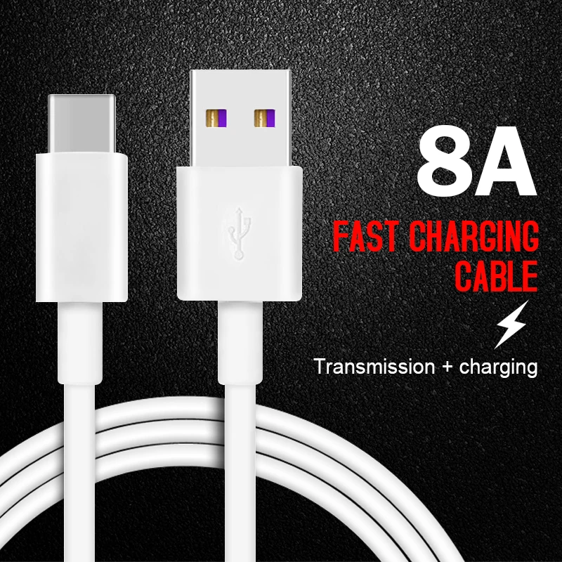 Быстрое зарядное устройство для ios 2 м 1 м USB кабель для зарядки и передачи данных type-C Micro USB Мобильный телефон 8A Android супер зарядное устройство USB линия передачи данных