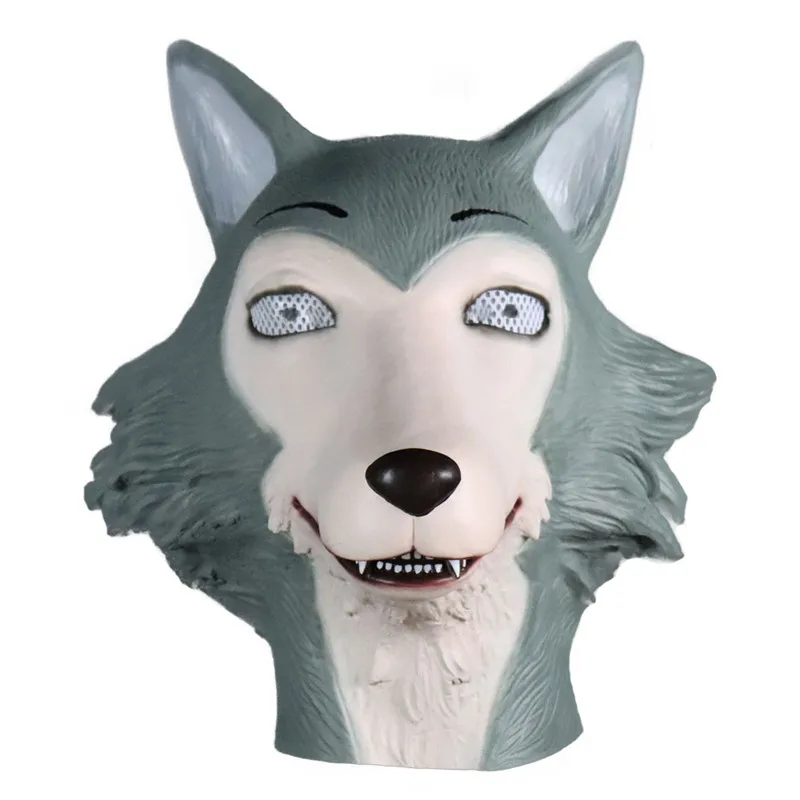 Новинка, аниме, BEASTARS, косплей, легоши, волк, маска, Хару, косплей, головные уборы, животные, волк, кролик, латексные маски, маскарадный Рождественский Костюм