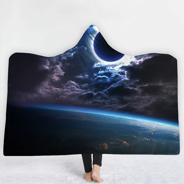 3D принт, черное, с дырами, шерпа, коралловый флис, носимое, с капюшоном, пледы, одеяло, для дома, микрофибра, теплое одеяло для дивана, постельные принадлежности, 150x200 см