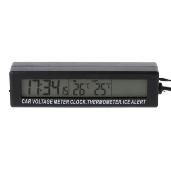 

3in1 LED Backlight Digital Car Voltage Meter Temperature Measure with Alarm Clock