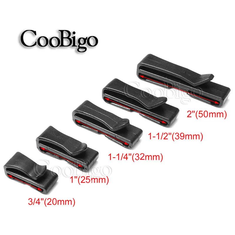 Adjuster Buckle Plastic Adjust Buckles Plastic Adjustment Buckles Belt Loop Slip Keeper Slider Buckle Clip Plastic Black Adjustable for Outdoor Backpack Strap 20/25/32/38/50mm Webbing