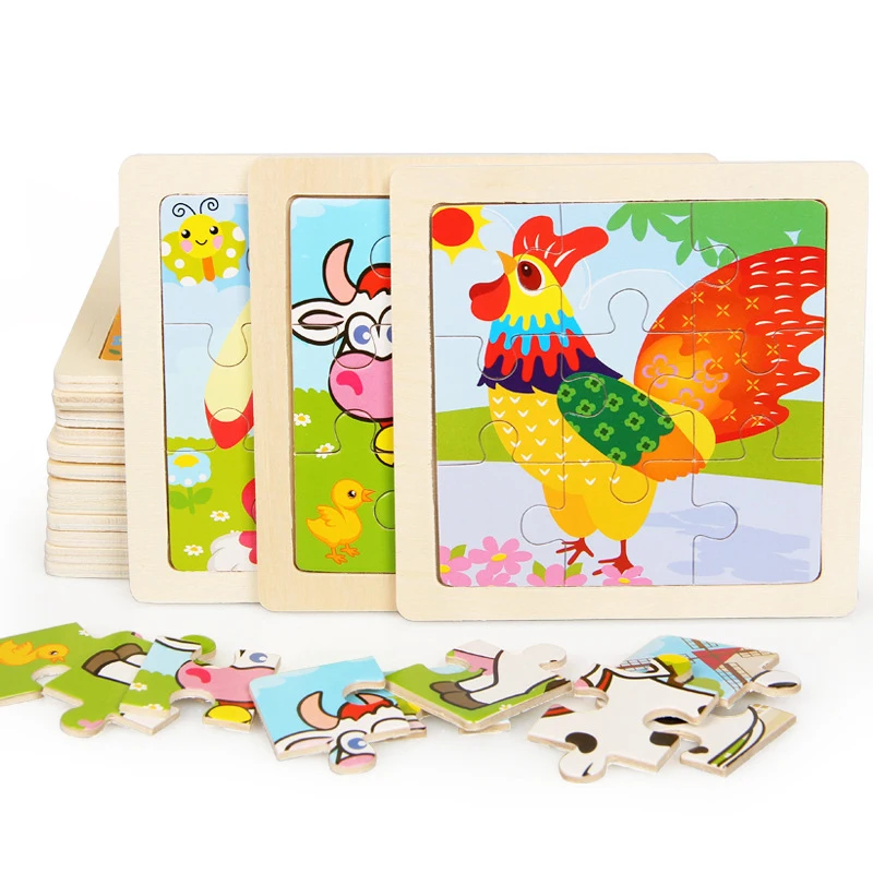 

Toys For Children Colorful Wooden 3D Puzzle Animal Educational Developmental Kids Training Toy Baby Birthday Christmas Gift D24