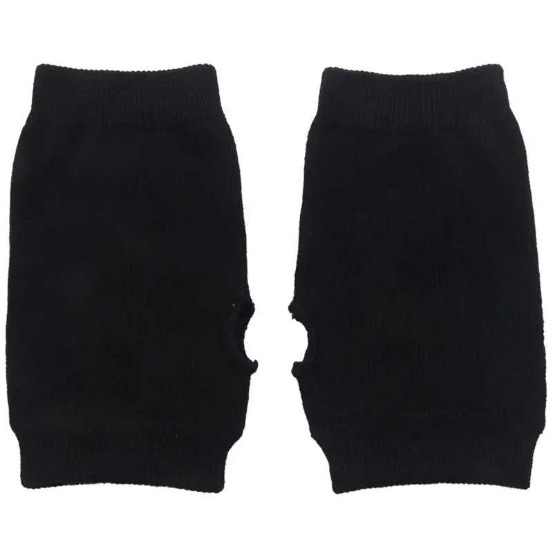 Черные эластичные чесаные хлопчатобумажные перчатки без пальцев для женщин