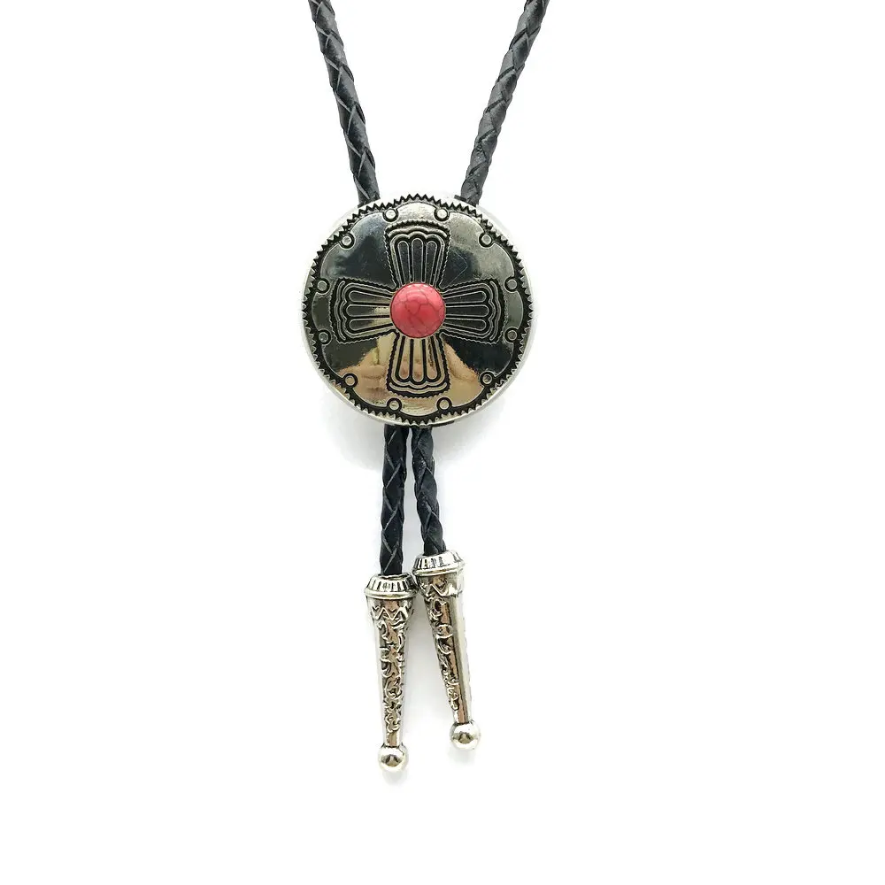 Американский натуральный Американский ретро крест сосны цинковый сплав Кожаный Галстук боло для мужчин и женщин модные свадебные подарки