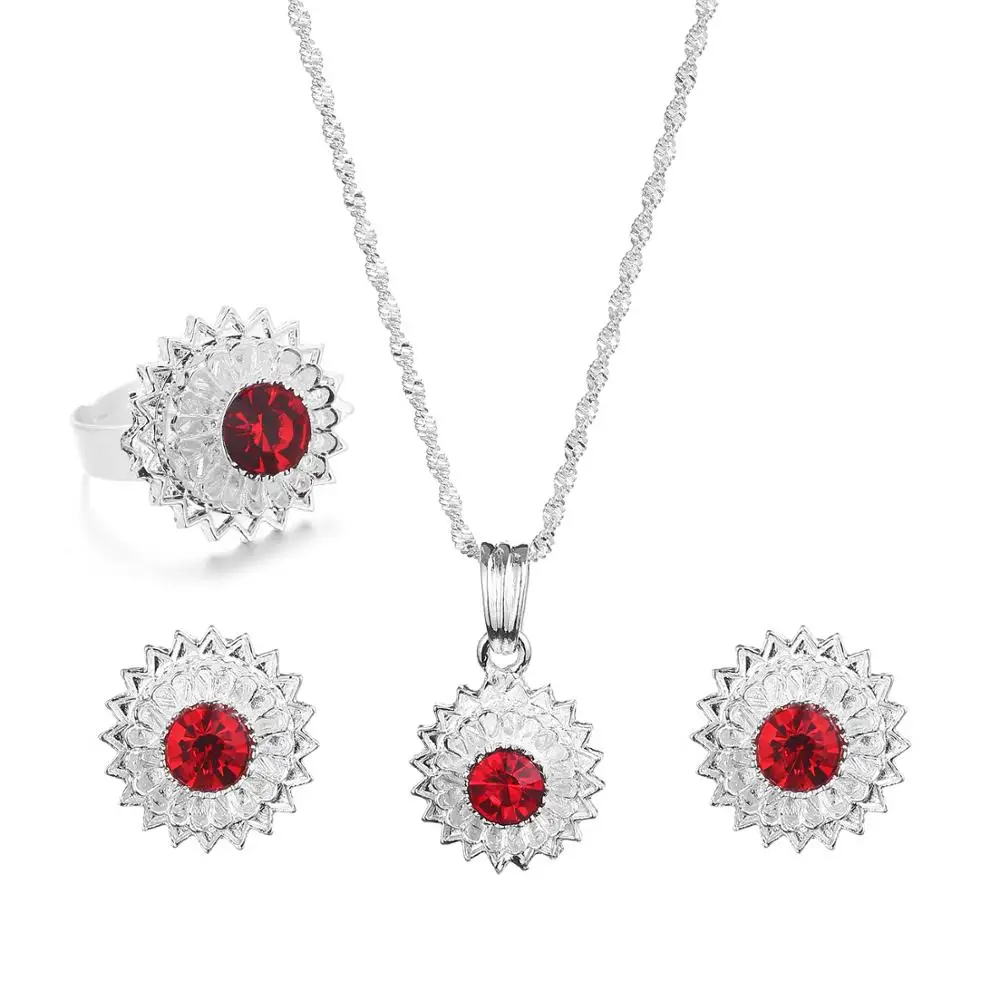 Ethiopian Trendy Pendant Necklace Earrings Ring African Eritrea Habesha Wedding Bridal Jewelry Set | Украшения и аксессуары