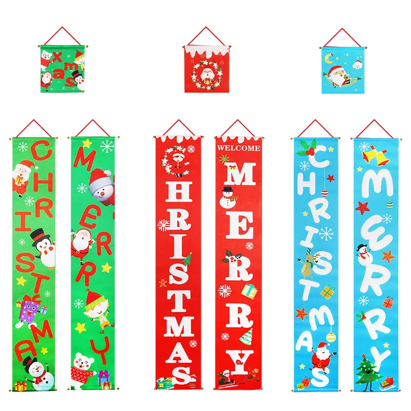 Christmas Door Decorations for Home Christmas Ornaments Door Hanging Banner Porch Sign Decorative Xmas Decor New Year Natal