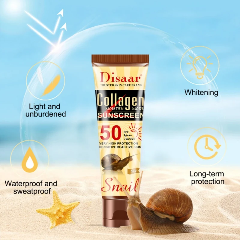 Отбеливающий антивозрастной контроль масла SPF 50+++ для ухода за телом коллаген экстракт из улиток солнцезащитный крем Увлажняющий анти-УФ крем от солнца