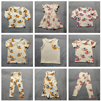 

Spring and Summer 2020 new children's boys and girls dress suit dolphin whale print t-shirt one-piece dress leggings suit