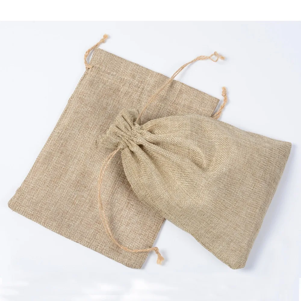 

17x23cm/6.6"x9.0" Jute Burlap Drawstring Pouch Wedding Gift Bags Baby Shower Organizer Bag Customize 1000pcs Wholesale