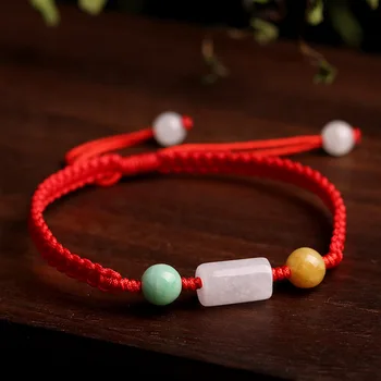

girl Bracelets Bangles AAA Jadeite Emerald Bracelets Three Colors Lucky Beads Bracelets Gift for Women's Jade Jewelry