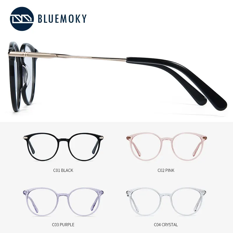 BLUEMOKY винтажные круглые очки по рецепту для женщин оптическая близорукость ретро