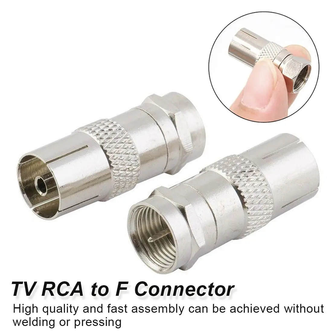 

2Pcs F Type Male Plug Connector Socket To RF Coax TV Aerial Female RF Adapters F Revolution Antenna Wire Connector Plug