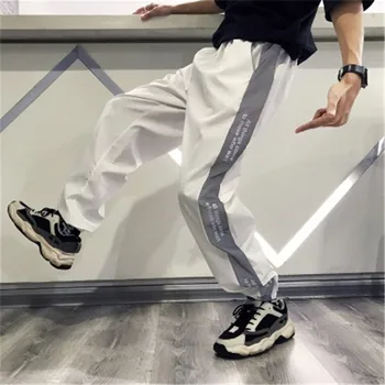 

2020 Mens Hip Hop Joggers Track Pants Hip Hop Color Block Patchwork Fashion Casual Male Sweatpants Streetwear