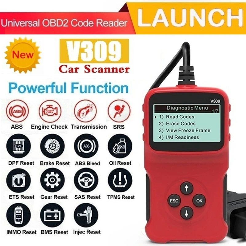 buy car inspection equipment Upgraded V309 Car Fault Code Reader OBD2 Car Diagnostic Scanner Automotive Erase/Reset Fault Codes Diagnostic Auto Accessories auto battery charger