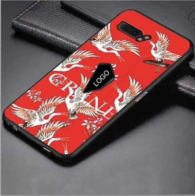 Чехол для ASUS ROG Phone II, чехол Phone2 ZS660KL, силиконовый чехол, задняя крышка для ASUS ROG Gaming Phone, 2 мультяшных узорных чехла - Цвет: Темно-серый
