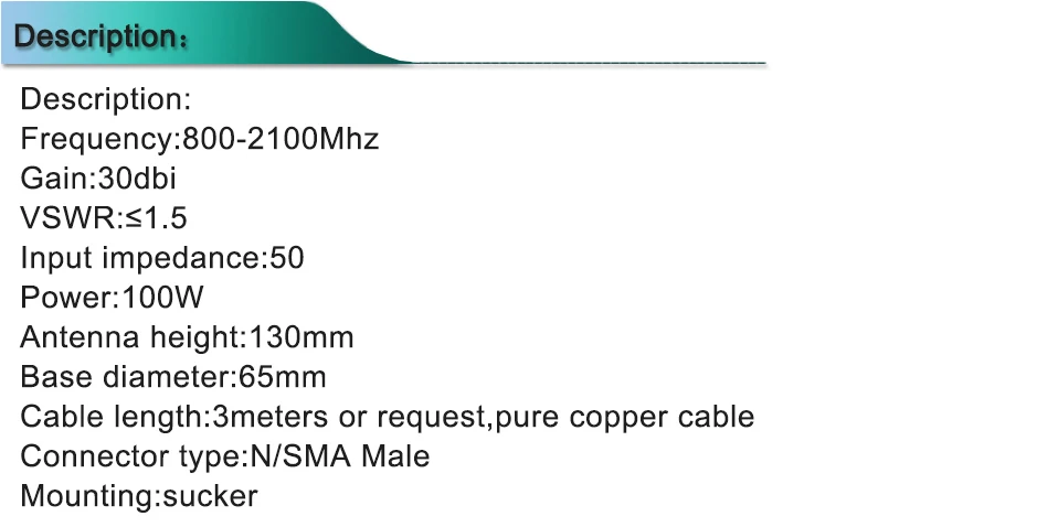 Антенна с высоким коэффициентом усиления 30dBi 2100MHz GSM