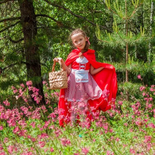 Карнавальный костюм для девочек; классический ярко-красный костюм для хеллоуина с красной шапочкой; детская сказочная лесная авантюра