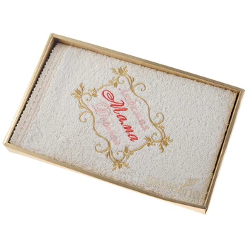 

Beloved Mom's towel, 35X70. Mahra, Champagne, Embroidery, Lace, 100% Cotton 400Gr \ M Home and kitchen products