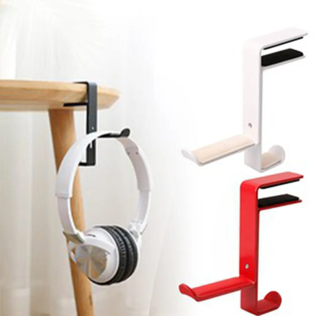Retractable Headphone Stand Hanger Portable Table Holder Headset Bracket Metal Clip Side Earphone Bracket