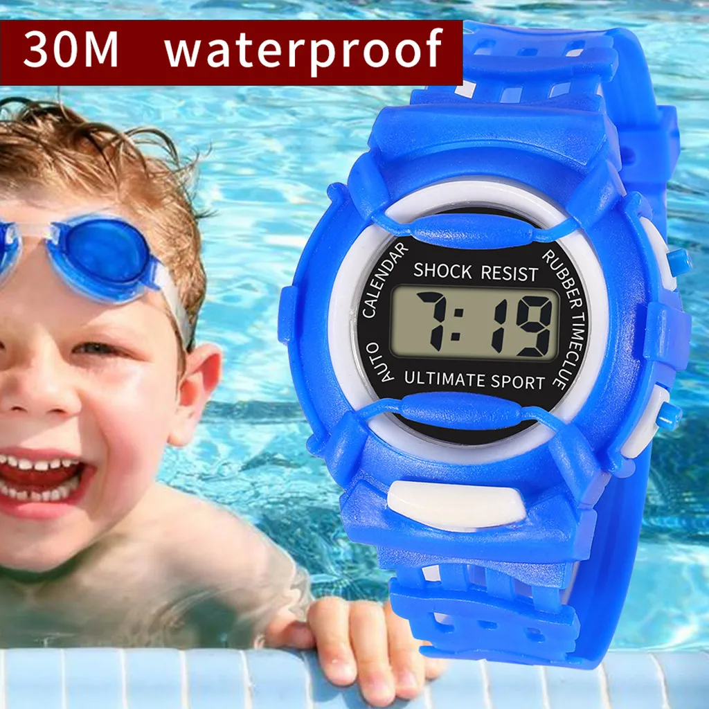 

New Style Children Girls Analog Digital Sport Led Electronic Waterproof Wrist Watch Electronics Clock Gift 2021 Blue Lightweight