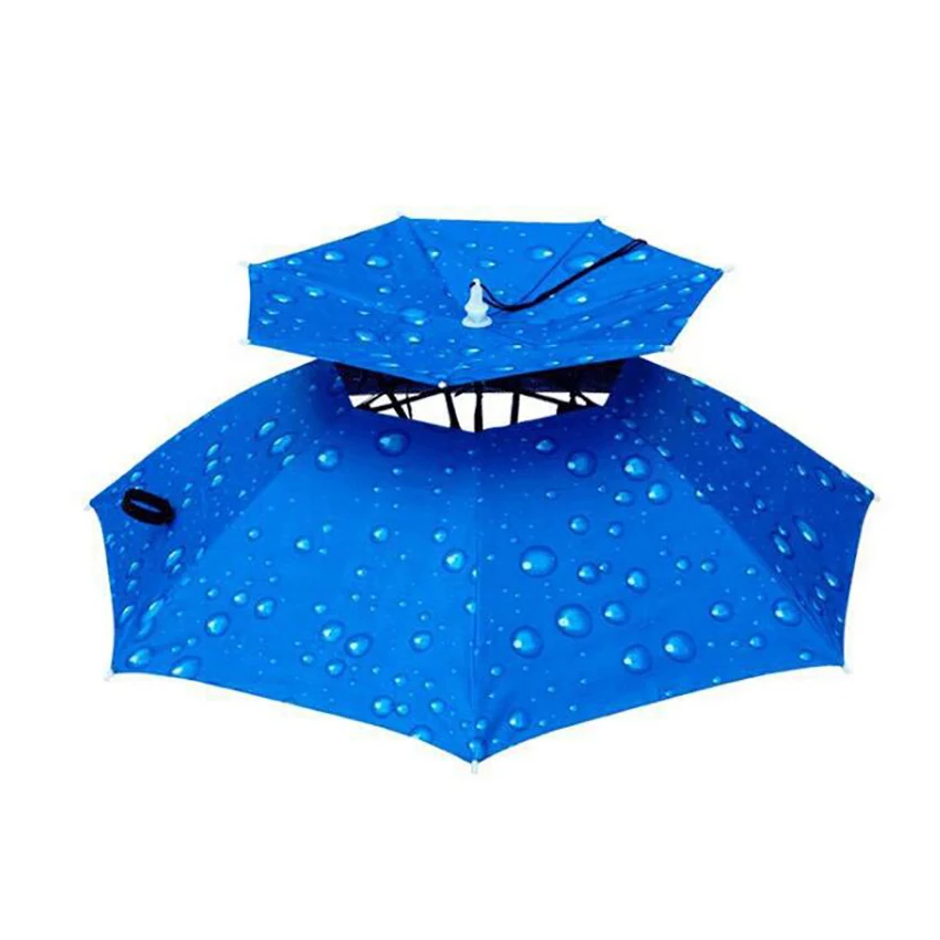 Large Double Umbrella Cap Windproof Breathable Headwear Umbrella Folding Sun Visor Umbrella Hat