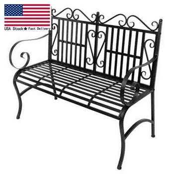 

Vintage Style IRON PATIO BENCH CHAIR OUTDOOR DECK PORCH PATIO YARD