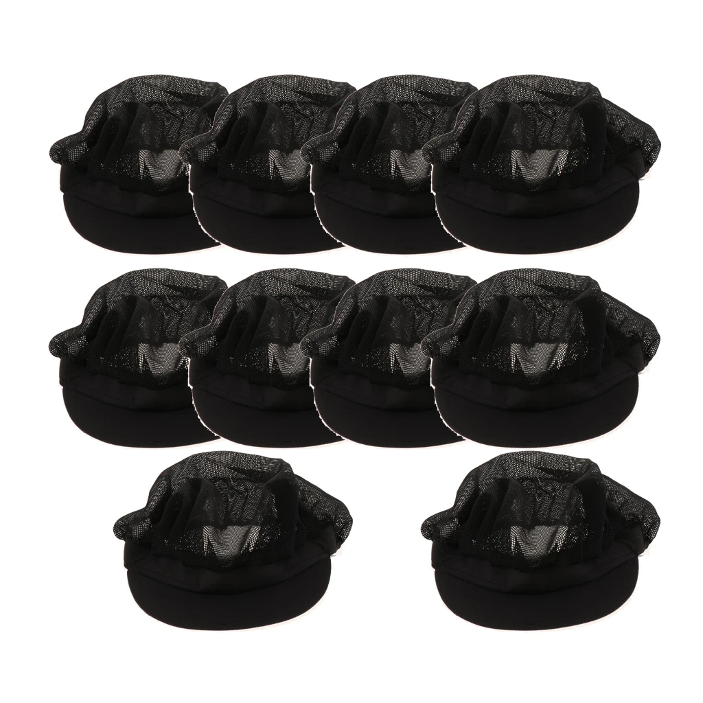 10 Pcs Chef Hats Waiter Mesh Caps Restaurant Kitchen Workshop Hair Net Food Service Breathable Adjustable Chef Hat