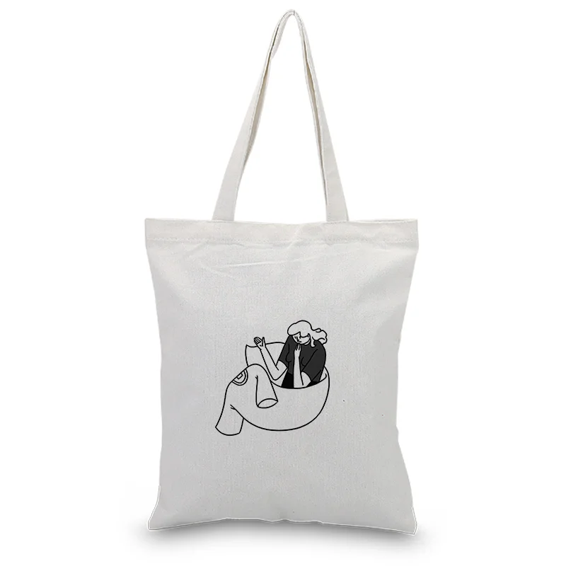 Холщовая Сумка-тоут, ежедневный эскиз, ежедневное использование текста, сделай сам, печать логотипа, сумка для покупок, эко многоразовая утилизация