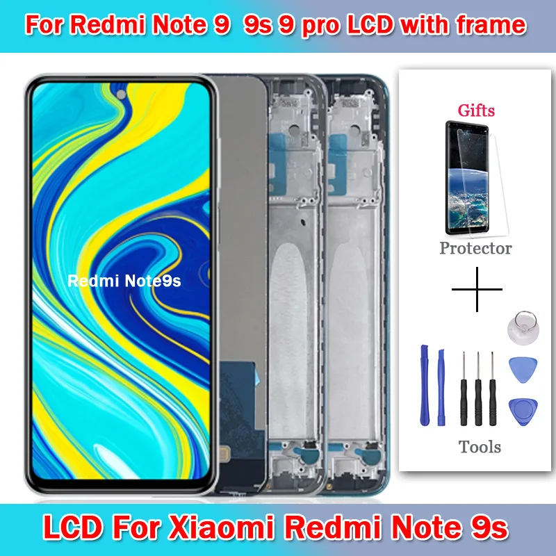 6.53&quot AAA Quality LCD For Redmi Note 9 With Frame Display Screen 9s pro Replacement |