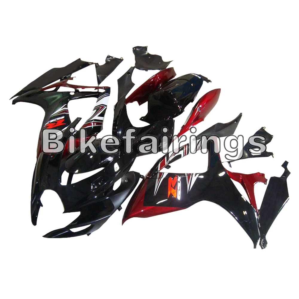 Полный комплект обтекателя Для Suzuki GSXR600 GSXR750 K6 2006 2007 06 07 впрыскивание, АБС-пластик мотоциклетный кузов глянцевый красный черный обтекатель