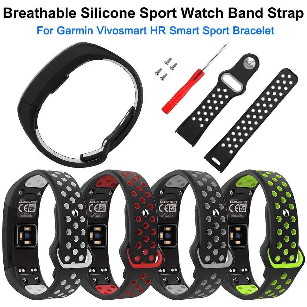 

Soft Breathable Silicone Sport Watch Band Strap Wristband Wrist Band Replacement For Garmin Vivosmart HR Smart Sport Bracelet