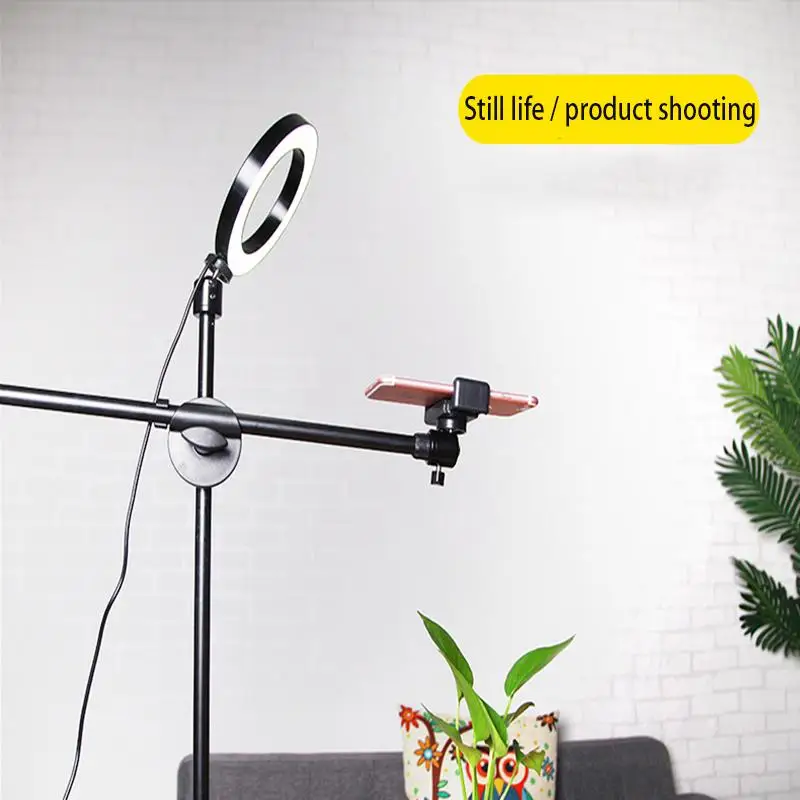 

Adjustable Photography Mobile phone high angle shot bracket With Boom Arm Bluetooth Ring Light Tripod For Photo/Video Shooting