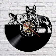 Собака настенные часы современный дизайн винтажные Ретро часы черные полые декоративные 3D наклейки Животные настенные часы домашний декор бесшумные