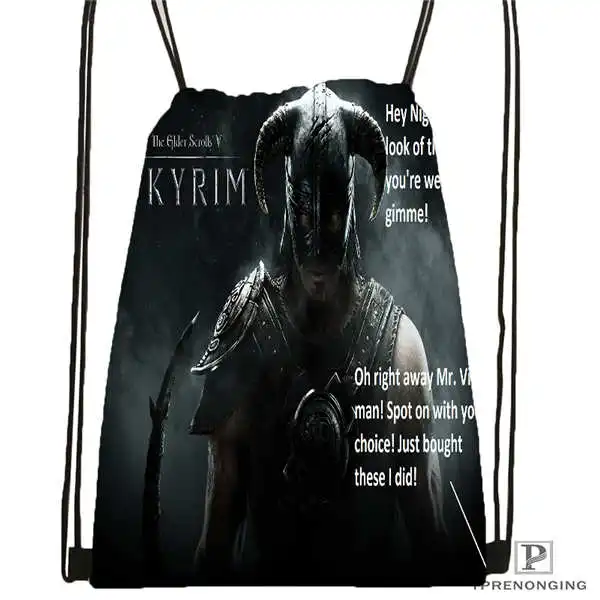 Drawstring Backpack Пользовательские VIKINGS_action_drama_ походная сумка на шнурке милый рюкзак для детей(черная спинка) 31x40 см#20180611-02-92 - Цвет: Drawstring Backpack