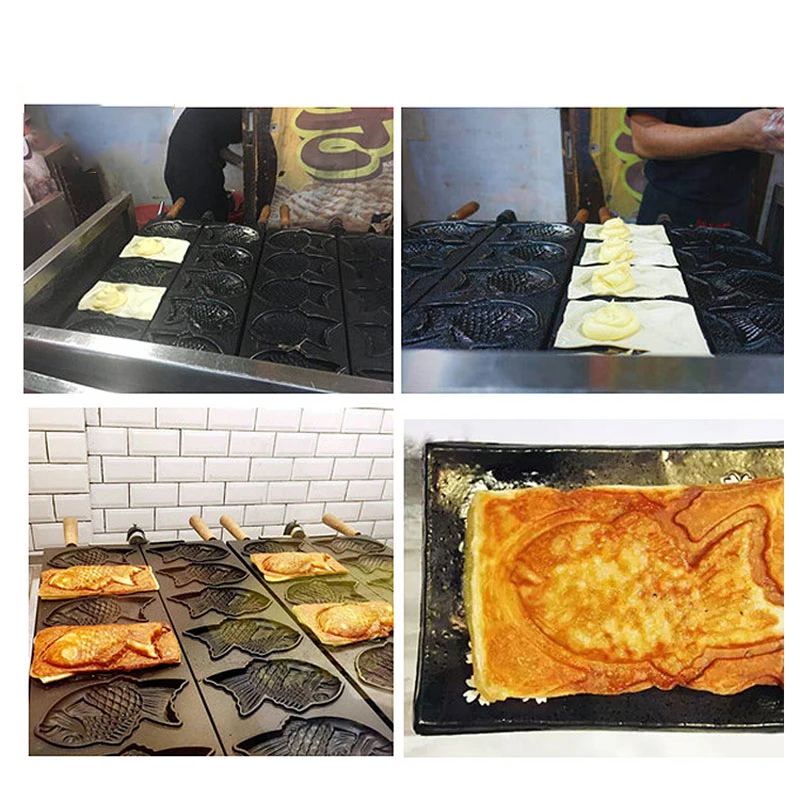 Тайвань круассан Taiyaki baker электрическая сковорода антипригарная электрическая 6 шт. рыба тайяки торт вафельница формовочная машинка сковорода Taiyaki машина