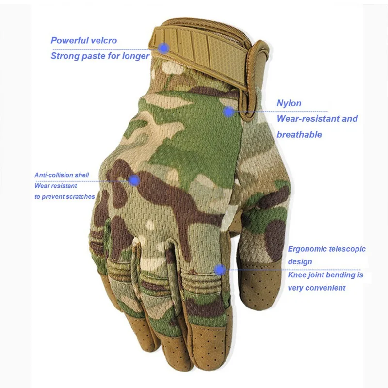 Тактические перчатки для мужчин дышащие перчатки с полными пальцами сенсорный экран с твердыми костяшками Мотоцикл Велоспорт скалолазание противоскользящие перчатки на открытом воздухе
